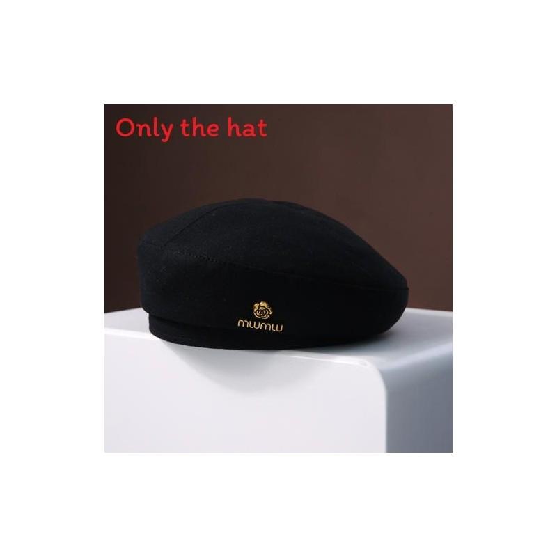 Винтажная беретка в корейском стиле для женщин, однотонная, с цветочным декором, для осенне-зимней моды