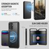 For Samsung Galaxy A14 4G/Galaxy M44 5G/Galaxy A14 5G Magnetic Case JEEHOOD J10 Leather Back Phone Cover with Detachable Card Holder Kickstand