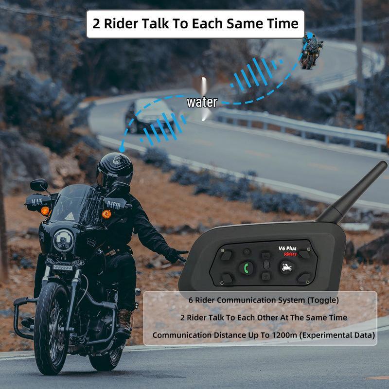 Casque Bluetooth V6 Plus: Interphone 1 à 5, Portée 1500m
