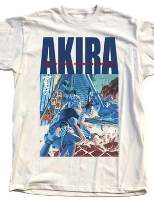 T-shirt Homme Akira 1988 Bande Dessinée Rétro Personnage Classique Akira Fond Tokyo Manches Courtes Lavage en Machine Coupe Droite Géométrique