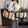 Women Travel Storage Handbag Vintage Fitness Luggage Bag Single Shoulder Crossbody Bag Large Nylon PU Leather Bag Handbags
