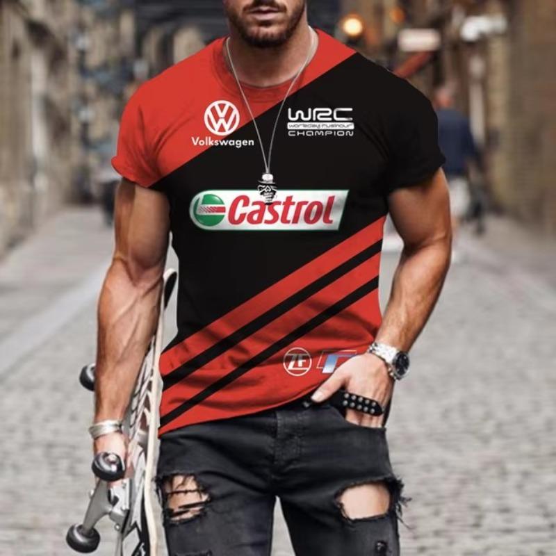 Forever Men Zomer Autorally Sport T-shirt 3D Geprint Ademend Buiten Top O-hals Sport Sneldrogend Heren T-shirt Top 6XL