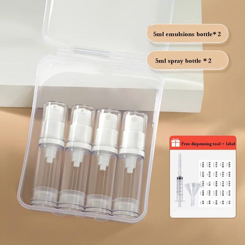 

5/10/15ml Clear Empty Refillable Bottle Airless Vacuum Pump Foundation Dispense Portable Bottle Set Sample Container Empty Tubes Plastic