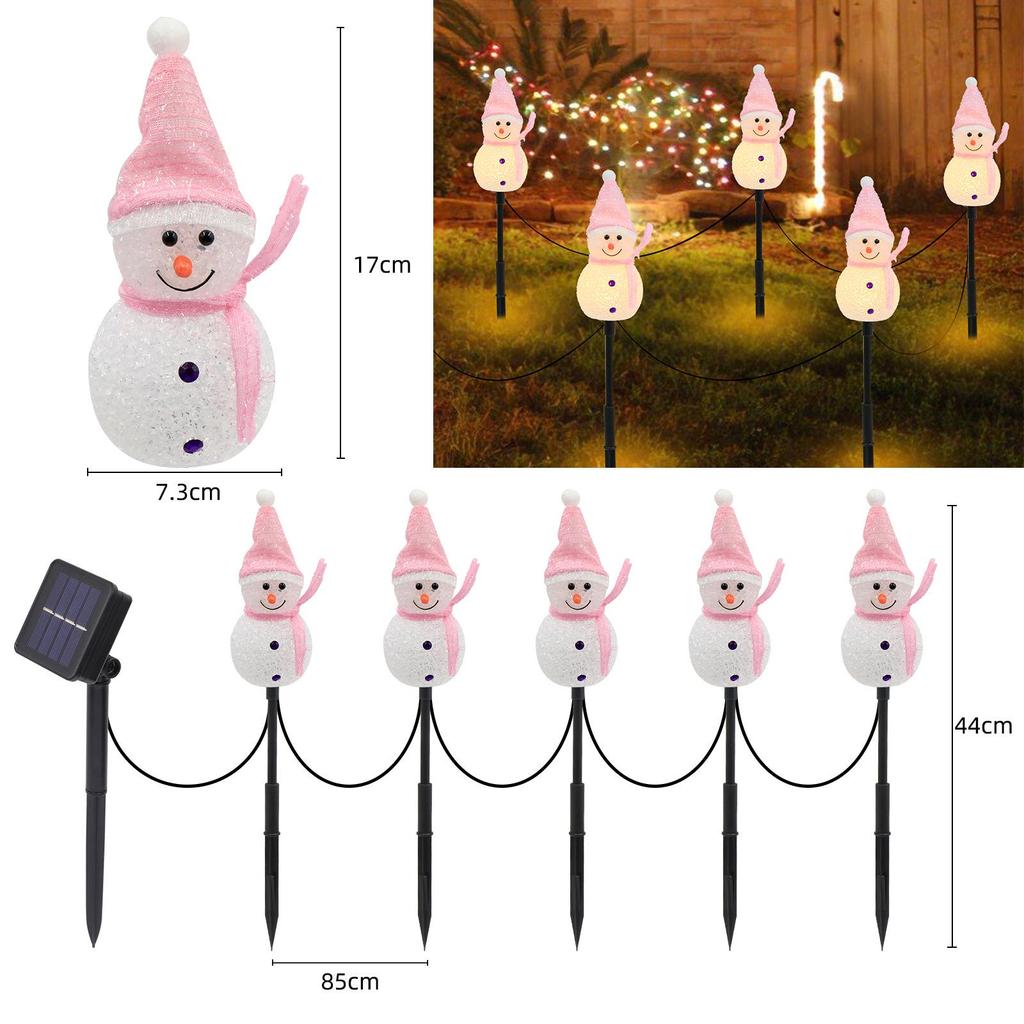 2024 Outdoor Solar Snowman LED Lights – Waterproof, Courtyard Christmas Decoration, Ground Insert, String Lighting