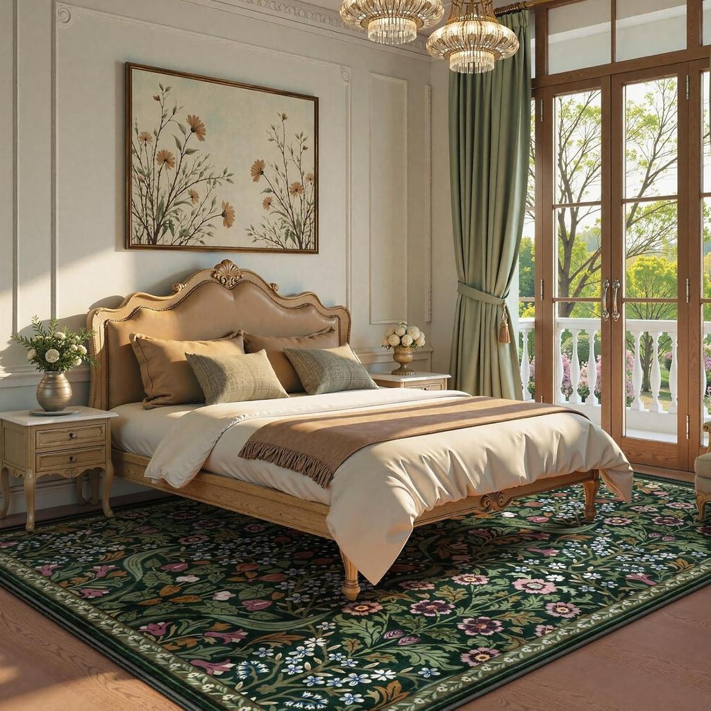 Living Room Carpet Bedroom Sofa Bedside Mat Soft Short Pile Large Area Rug Bohemian Colorful Floral Style Home Decoration Rugs