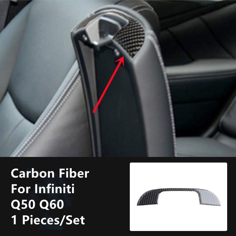 Carbon Fiber Car Interior Modification Cover Trim Strips Decorative Stickers For Infiniti Q50 Q60 Car Styling Inner