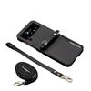 Crossbody Cards Solt Wallet Leather Case For Samsung Galaxy Z Flip 7 FE 6 5 4 3 5G Flip6 Flip7 Hand Strap Lanyard Pocket Cover
