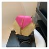 Korean Style Trendy Woven Hexagonal Women's Straw Crossbody Bag with Tassel Chain