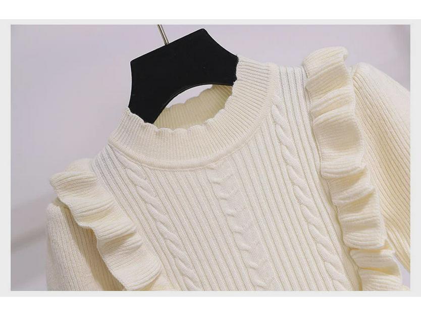 Stylish Long-Sleeve Knitted Princess Dress for Girls - Spring, Autumn, Winter