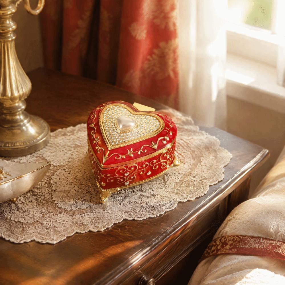 Zinc Zinc Zinc Alloy Retro Jewelry Container European Style Trinket Case Fashion Heart Jewelry Box Gifts