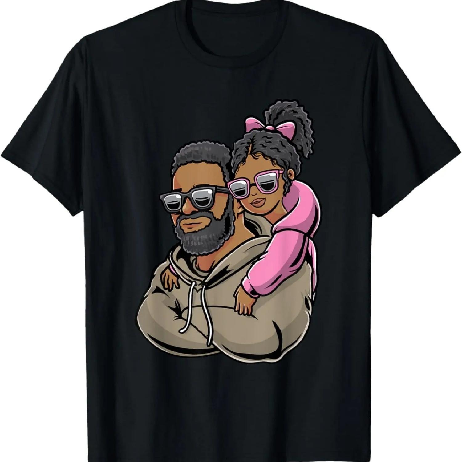 Черная футболка для папы, отца и дочери, афроамериканца, на День отца, для девочки S
