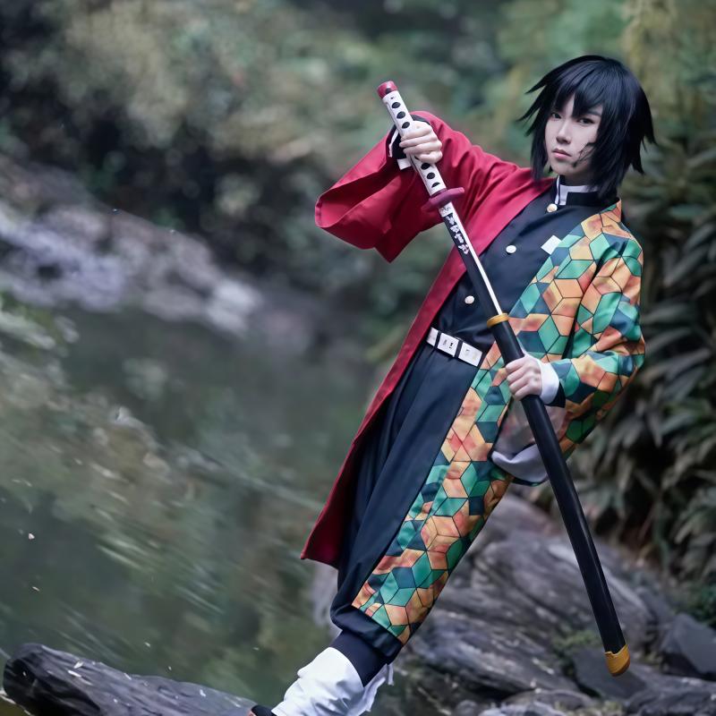 Anime Kimetsu No Yaiba Tomioka Giyuu Cosplay Kostým Doplňky Pak Uniformy Kostýmy Pruik Druh Volwassen Feest Cadeau
