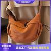 Casual Large-capacity Velvet Dumpling Bag Women's New Fashion Shoulder Bag Versatile Wide Shoulder Strap Messenger Bag