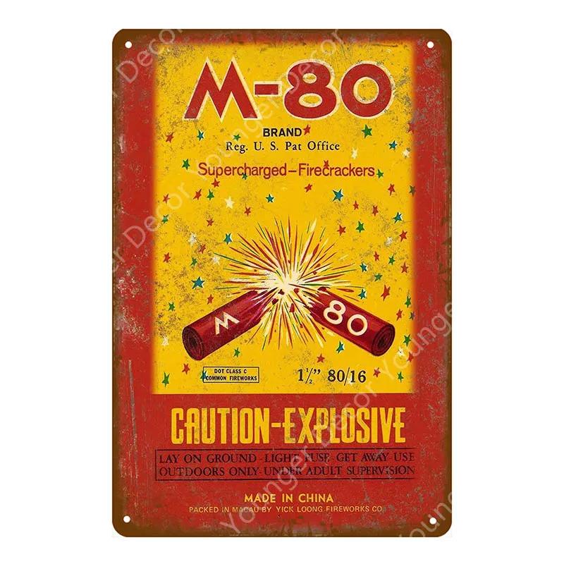 Decorazione Circo Retro Vintage Fuochi d'Artificio Poster Metallico Decorazione Festival di Natale Pittura Arte da Parete Targhe Segni Caccia Bombardiere Jet YI-101