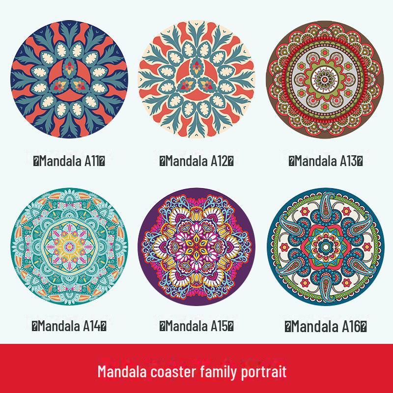 

Милая термостойкая подставка под чай – нескользящий изолирующий резиновый коврик 6 pieces; Mandala No. 3 Family Portrait; 12x12cm