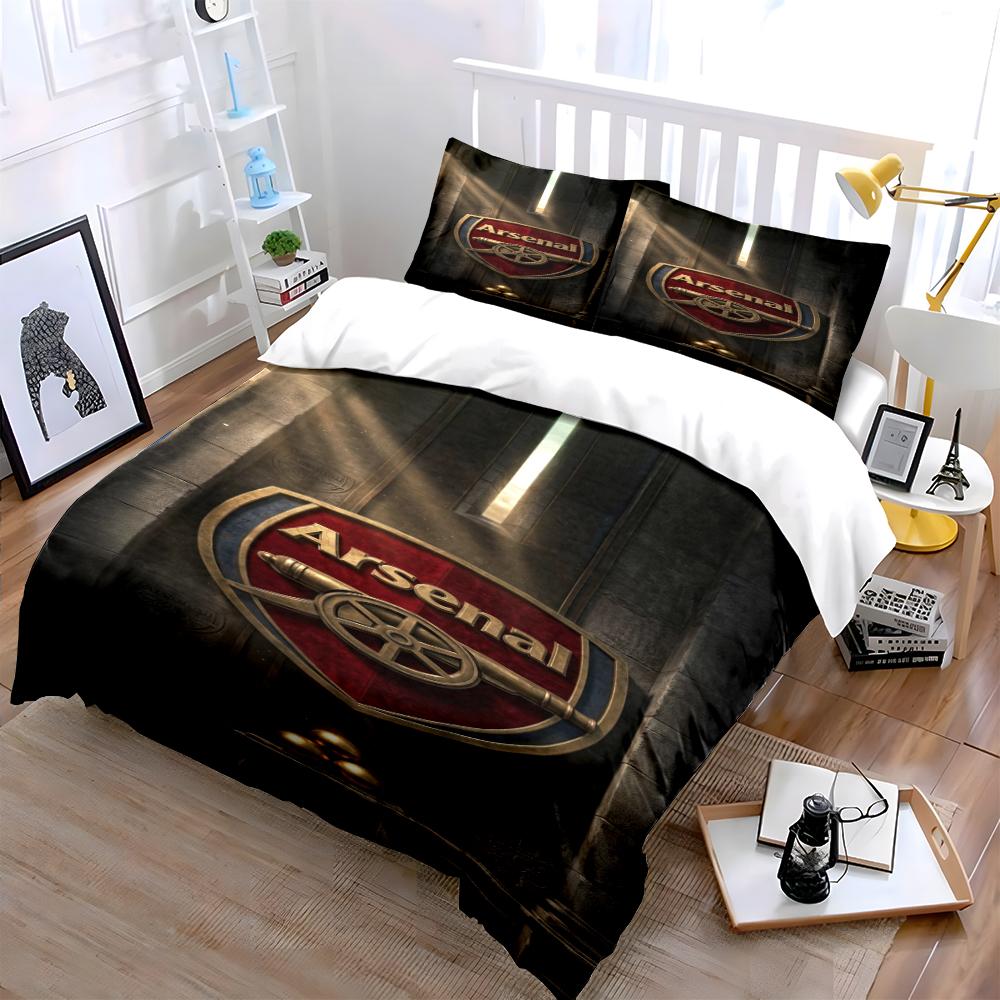 Arsenal Logo Bedding Set Bedding Set (1 Duvet Cover, 2 Pillowcases, Duvet Not Included)