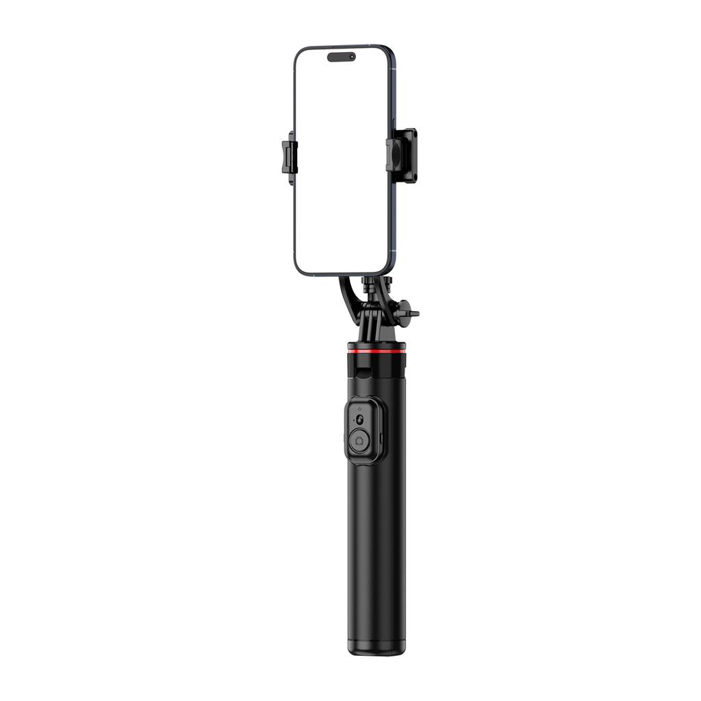 Selfie stick telescopic with remote control, tripod stand for phone, 13m aluminum, black