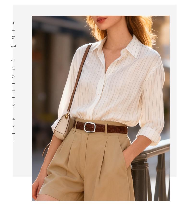 Women's Versatile Genuine Leather Belt - European & American Style for Summer Skirts