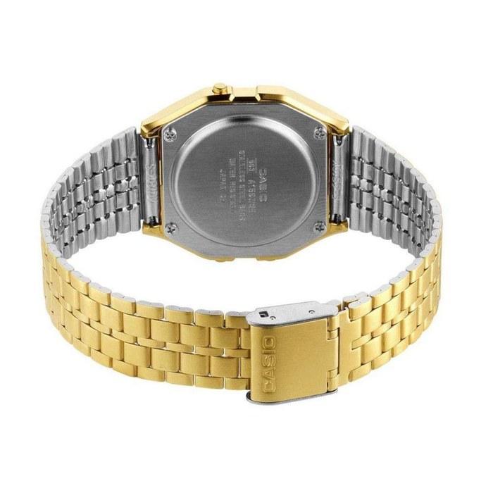 Casio LA680WEGA-1ER Standard Women's Quartz Digital Watch - Black Dial - Gold Stainless Steel Bracelet