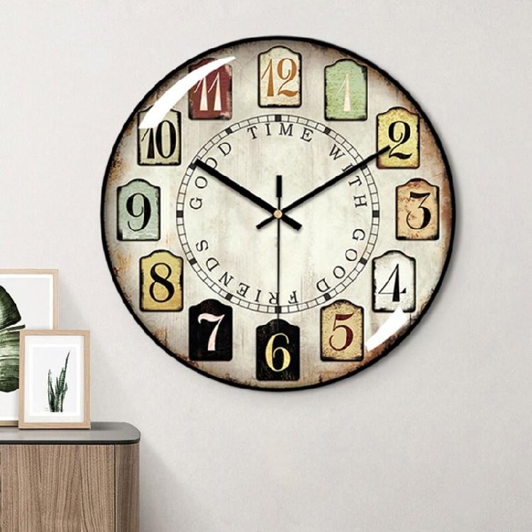 Vintage Wall Clock with Large Arabic Number Quiet Movement Battery Operate Clock
