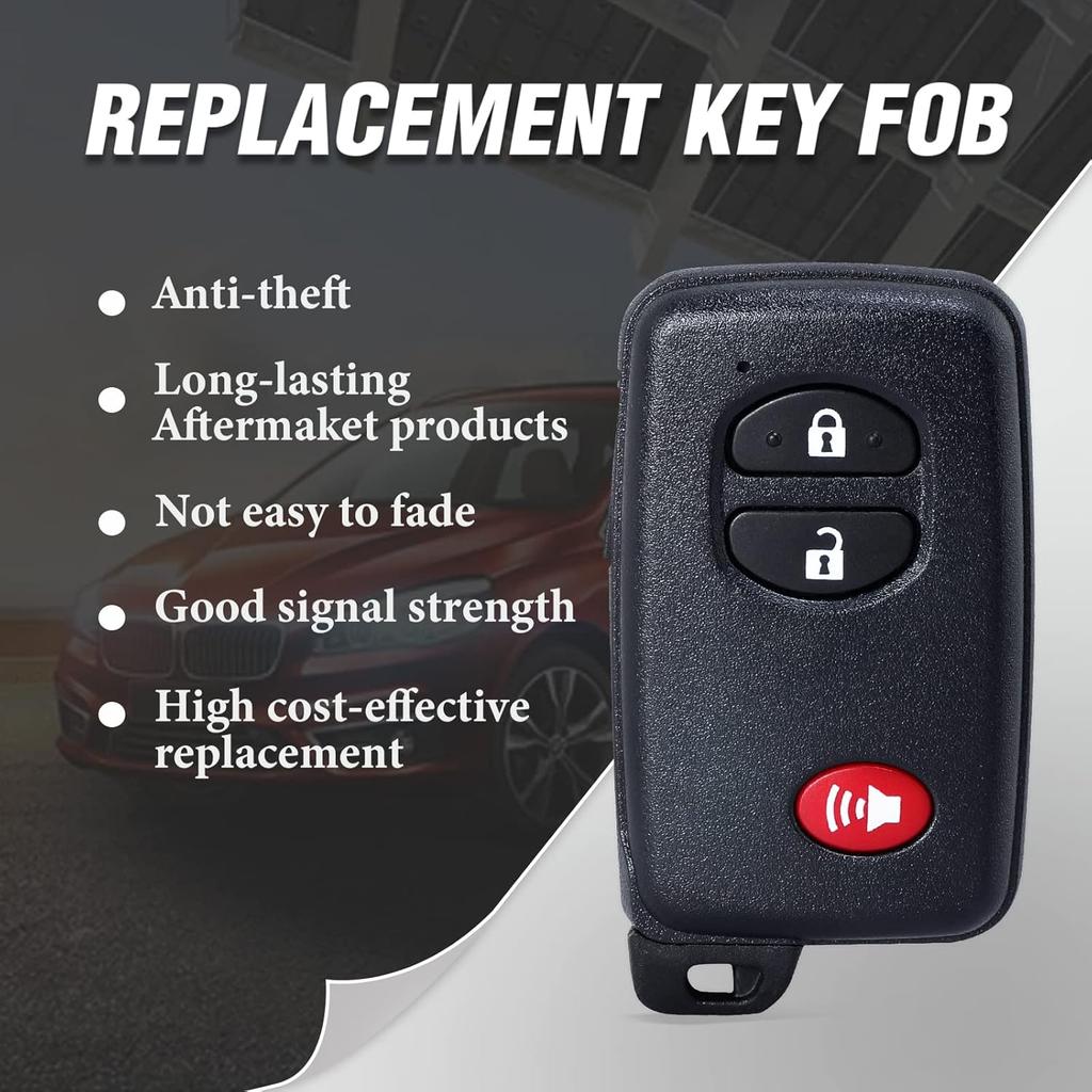 Keyless Entry Smart Prox Remote Key Fob Replacement for Toyota Venza Prius C V 4 Runnner Scion TC(FCC ID:HYQ14ACX PN:89904-47230 271451-5290 GNE