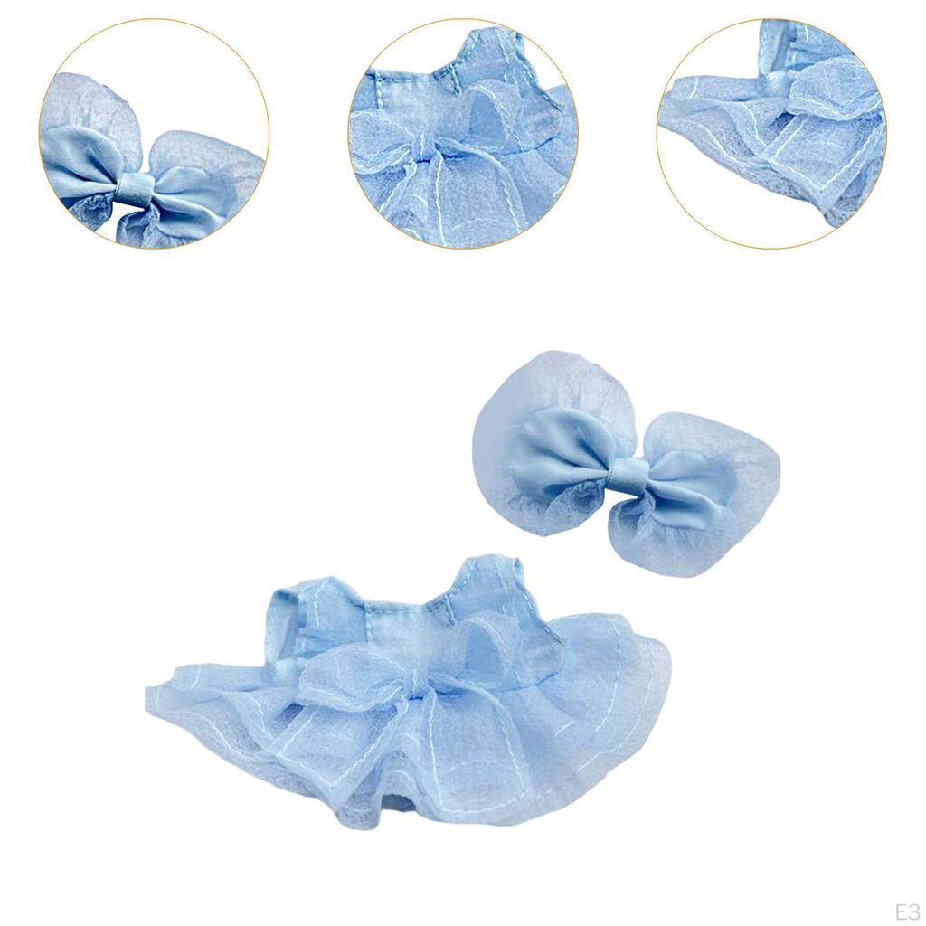 Girl Doll Clothes Bow Headdress Decor Tulle Dress Set for Dolls Age 57 810 Style A