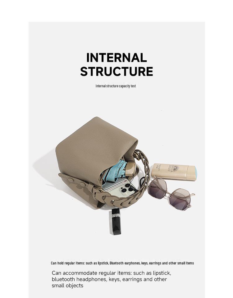 Niche Design Woven Mini Bucket Bag - 2024 Autumn Fashion Crossbody Handbag