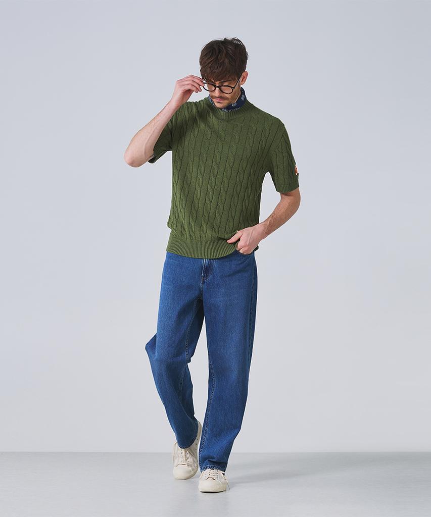 Geonjiulleunseu Cable Short Sleeve Crewneck Knit Collection