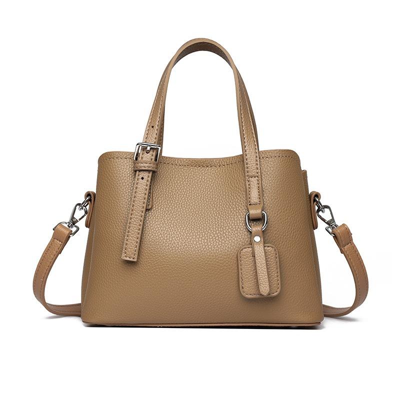 

First layer cowhide handbag commuter bag women s new high-end messenger bag mother bag women s bag 23*16*10cm хаки