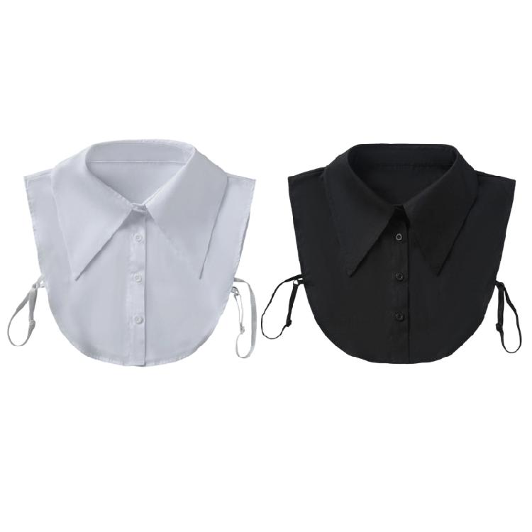 Women Shirt Collar Insert Accessory, Detachable Pointed Collar Panel with Button Front for Casual Daily Styling
