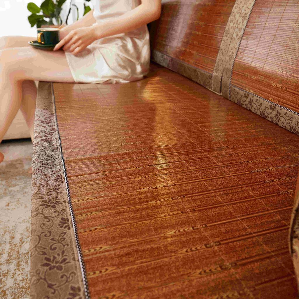 Summer Sleeping Mat Rattan Mat Ice Silk Bamboo Mat Summer Living Room Fabric Craft Non-Slip Leather Cushion Sofa Cushion Sofa Cover