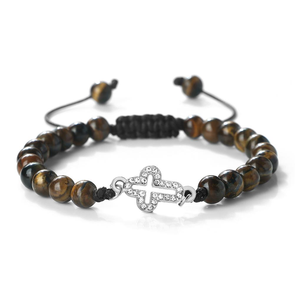 6mm Black Matte Bracelet Hollow Out Cross Pendant For Men And Women Catholic Christian Gothic Necklace Chain Unisex Jewelry Gift