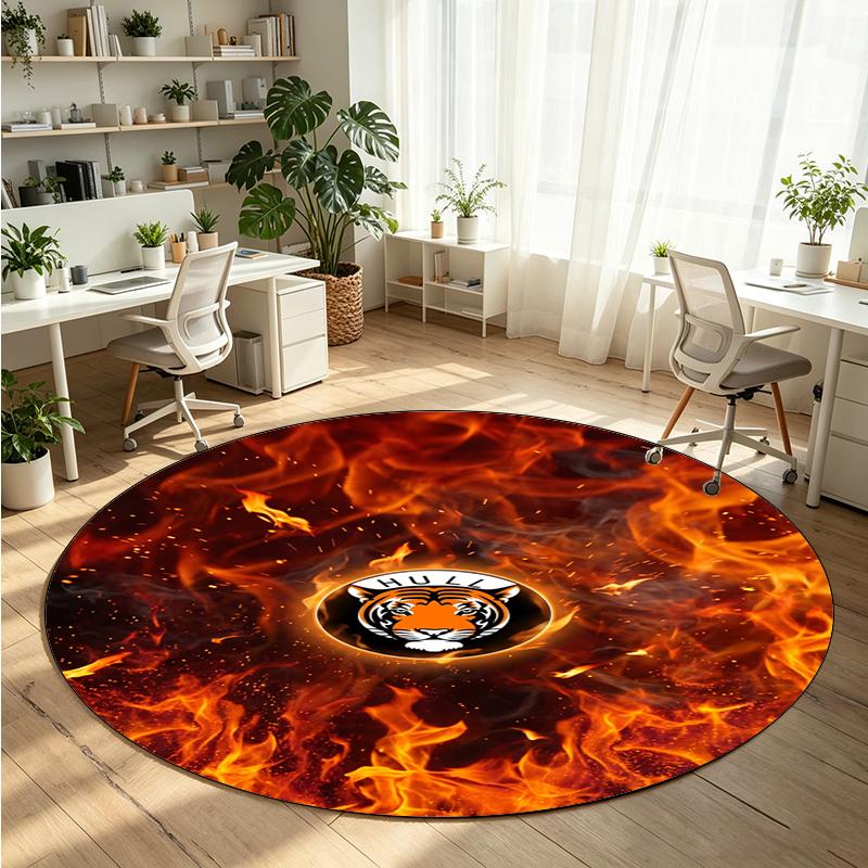 Hull City Football Printed Round Crystal Velvet Rug Soft Non Slip Floor Carpet For Bedroom Holiday Gift