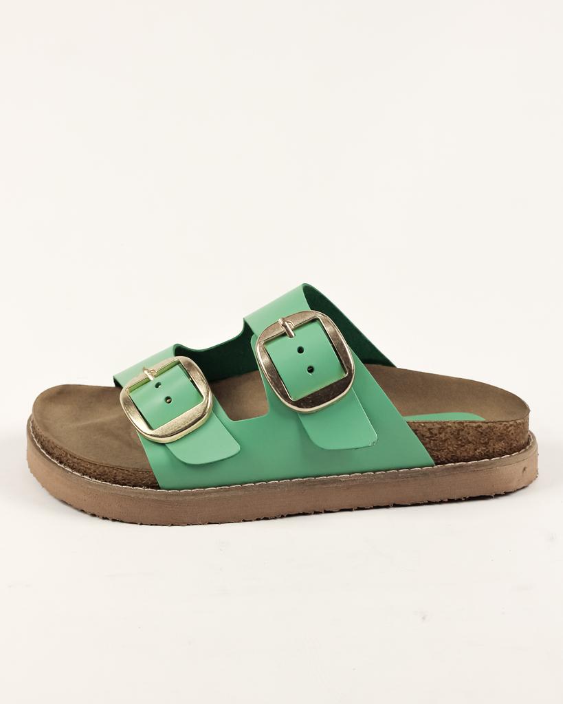Tøfler med to spenner Charmia 1195 36 mint skinn