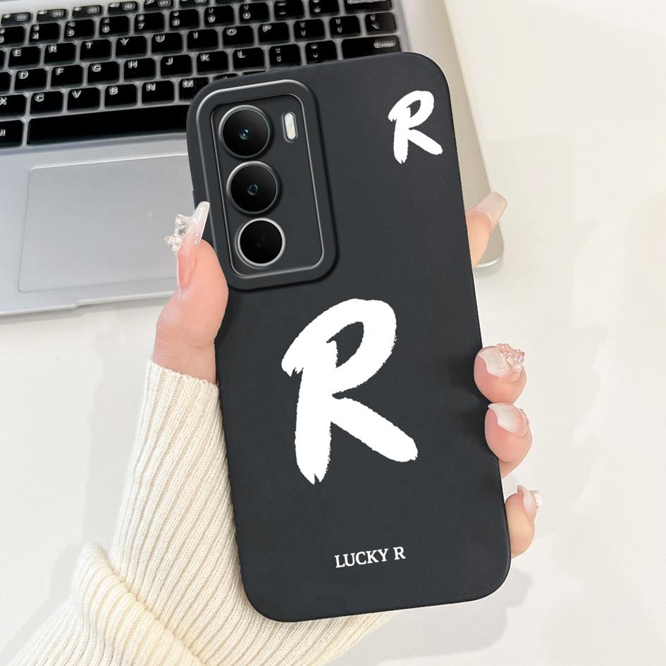 For Realme C71 2025 Case RMX5303 Cover Cute Lucky Initial Letters Soft Silicone Lens Protective Covers For RealmeC71 C 71 Bumper