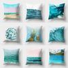 Sea Waves Beach Pillowcase Office Cushion Creative Home Car Lumbar Cushion Cover Sea View Pillow Cover Pillow Case 45X45Cm Seat