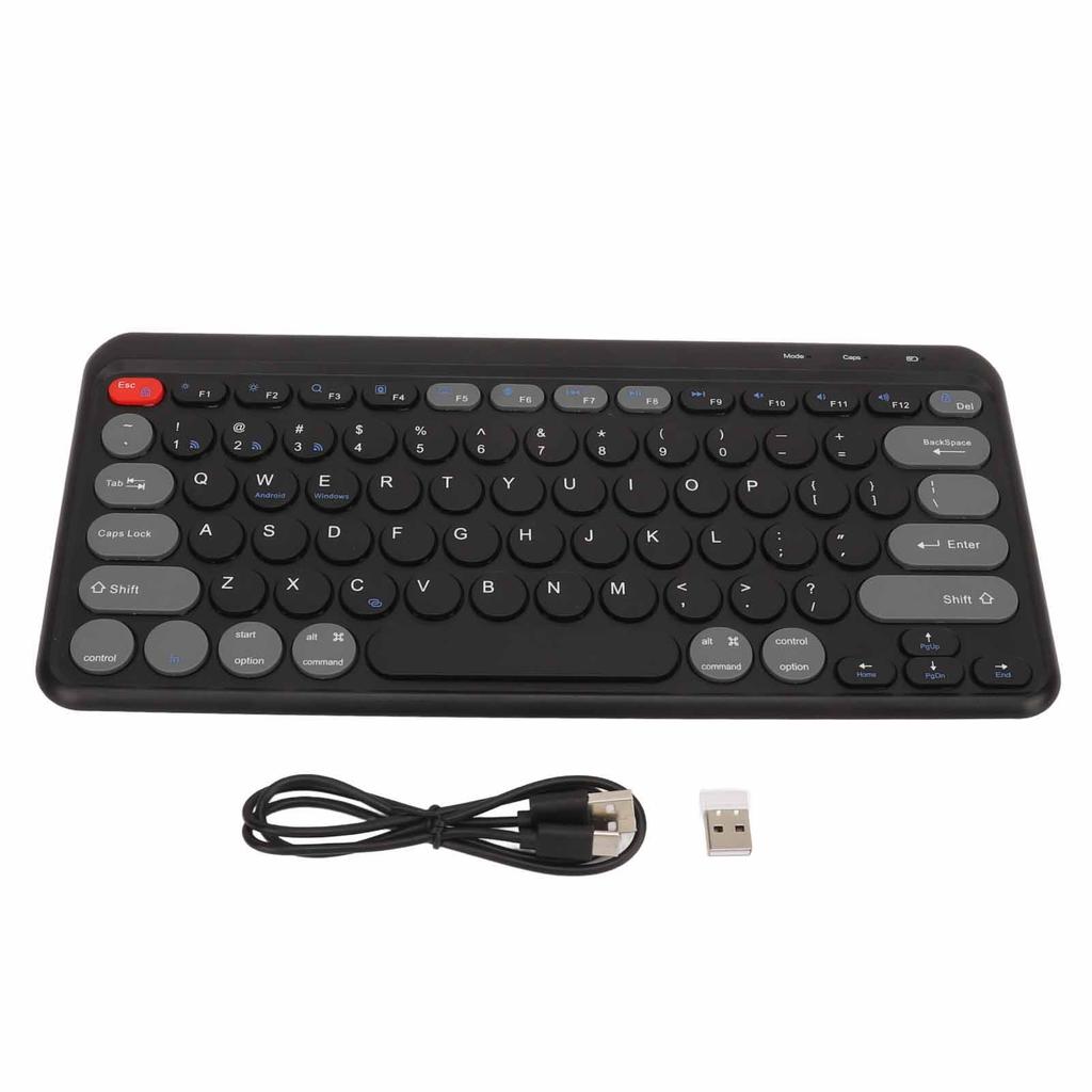 Compact Round Keycaps Mini Keyboard Wireless Bluetooth 2.4G Dual Mode Portable Slim Keyboard for
