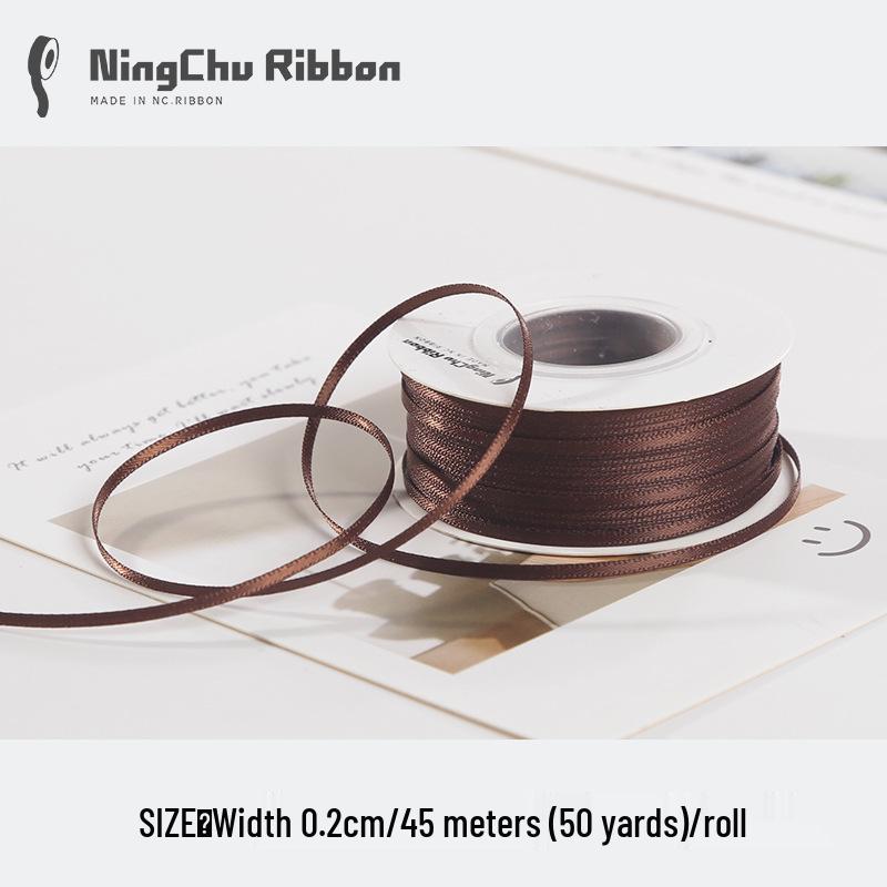 2mm Double-Sided Satin Ribbon Bookmark for Wedding Bows and Gift Wrapping