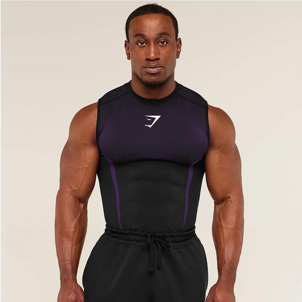 GYMSHARK Men's Breathable Tight-Fit Training Vest - Short Sleeve
