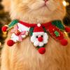 Pet Christmas Scarf and Neck Warmer, Santa Collar for Cats and Small to Medium Dogs, Cute Holiday Costume Decoration