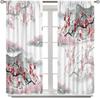 Asian Cherry Blossom Curtains   Retro Simple Red Japanese Ink Landscape Plum Blossom Window Treatments Drapes for Girls Living Ro