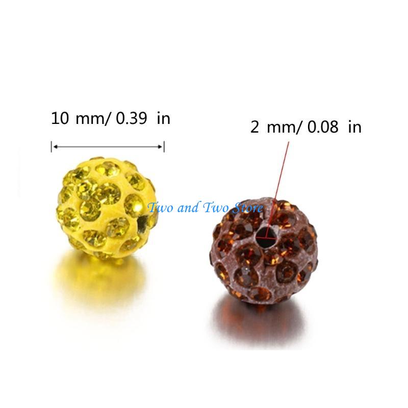 HX6F 100pcs 10mm Disco Ball Clay Beads Round Diamond Clay Bead Jewelry Craft Supplies