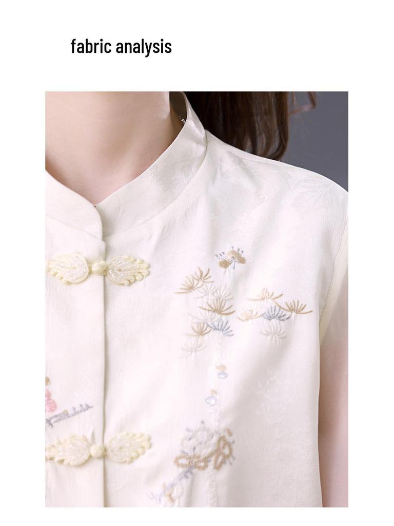 Spring/Autumn Women's High-End Frog Button Shirt Jacket: New Chinese Style