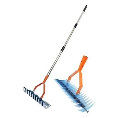 Herramienta Desmalezadora de Longitud Ajustable Dientes de Acero Inoxidable Mango Extensible de 1.7M Para Eliminación Eficiente de Musgo y Mantenimiento del Césped