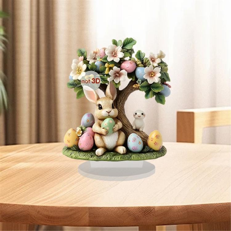 Bunnies Figurines Easters Decoration Table Centerpieces Acrylic Easters Eggs Rabbit Statue Rabbit Sculpture Home Decors