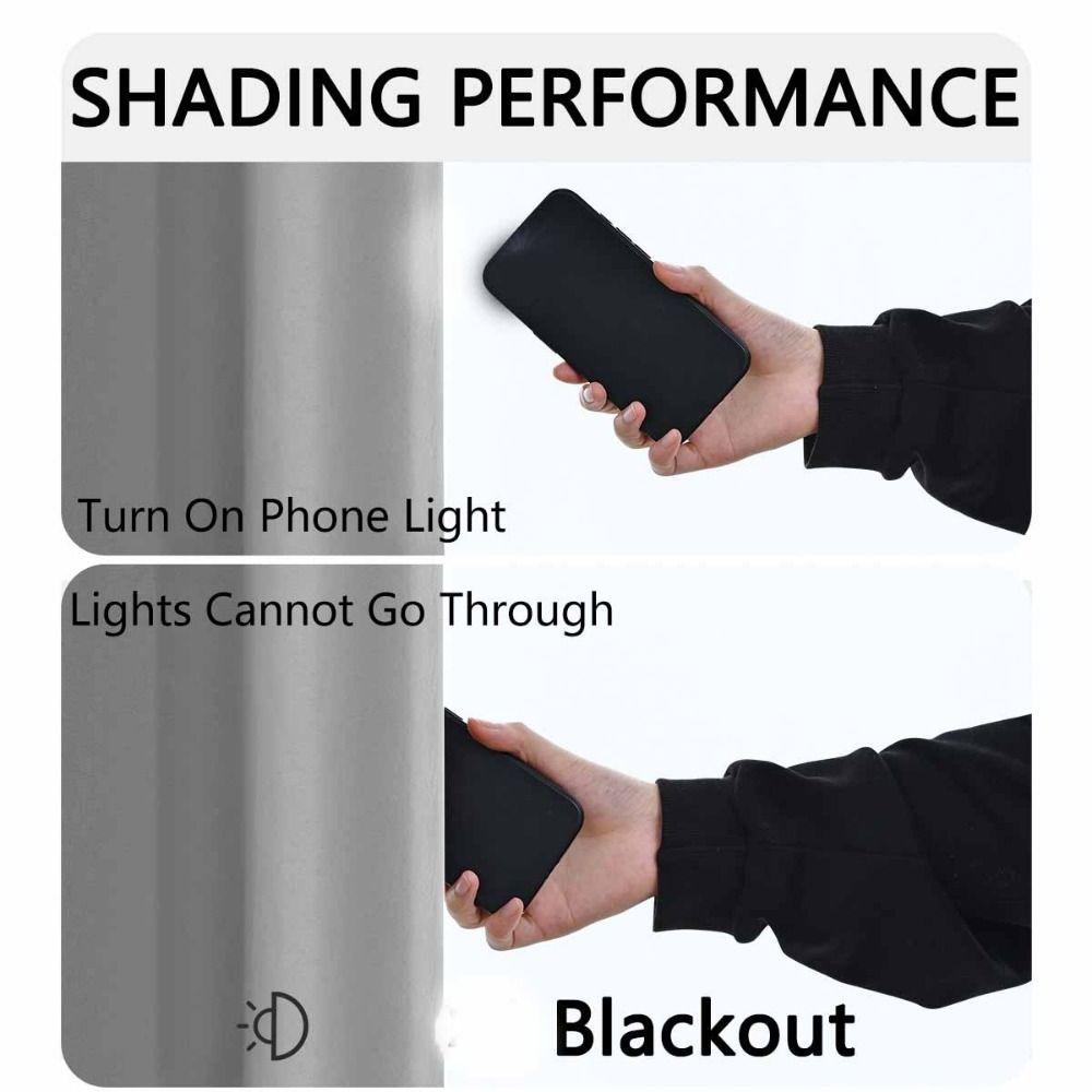 Coated Lining Blackout Curtain with Rod Pocket Curtains for Bedroom Window Curtain Kitchen