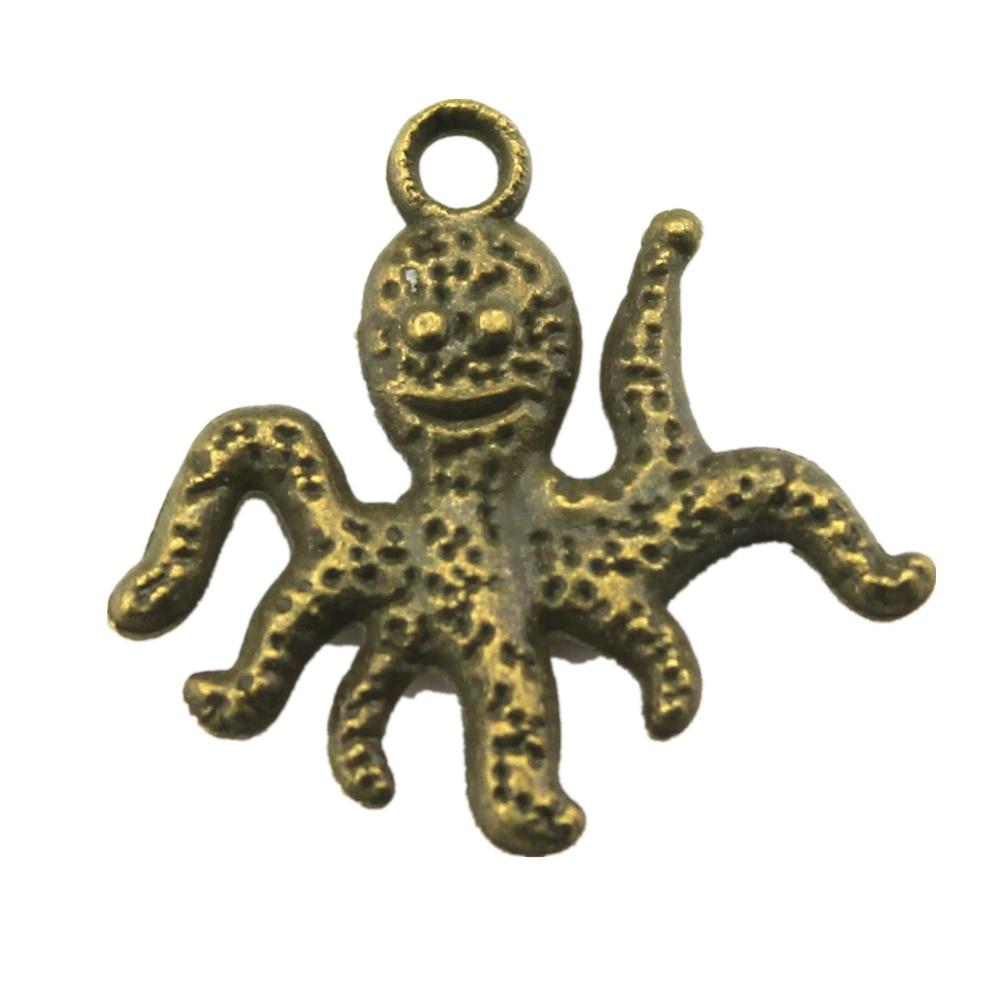 

10шт Осьминог Шармы Шармы Античная бронза Цвет Цинковый сплав 19X20mm