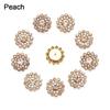 10PCS 14mm Flower-shaped Rhinestone Buttons Sparkling Crystal Glass Stone Steel Bottom Clothes Decoration Sewing Accessories
