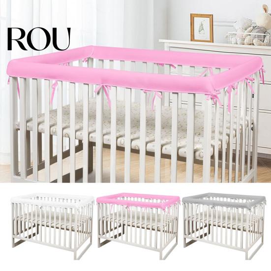 Copertura per Sbarre Lettino Dentizione Bambino 1 Set Copertura Traspirante in Rete per Culla, Morbido Protettore per Sbarre con Rivestimento Spesso Imbottito, Tappetino per Letti Toddler, Protezione Angoli Collisioni Cameretta