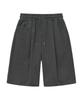 MOZMOZ Wide Single-Pleat Sweat Shorts Charcoal